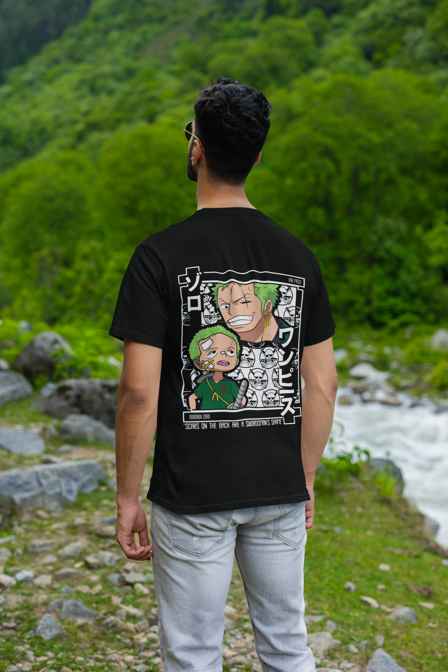 RORONOA ZORO ROUND NECK T-SHIRT - ONE PIECE