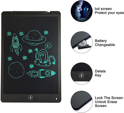 Re-Writable LCD Writing Tablet Pad with Screen 21.5cm (8.5Inch) for Drawing, Playing, Handwriting Best Birthday Gifts for Adults & Kids Girls Boys | LCD Drawing Pad with Delete Button