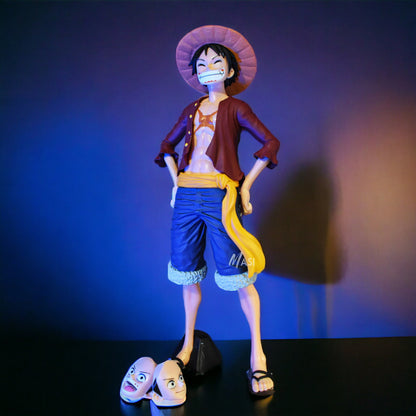 MONKEY D. LUFFY ACTION FIGURE WITH 3 REPLACEABLE HEADS (25 CM HEIGHT) - ONE PIECE