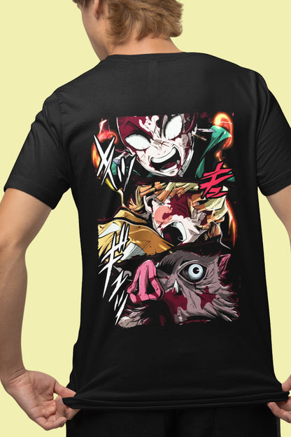 DEMON SLAYER TANJIRO, ZENITSU & INOSUKE ROUND NECK T-SHIRT