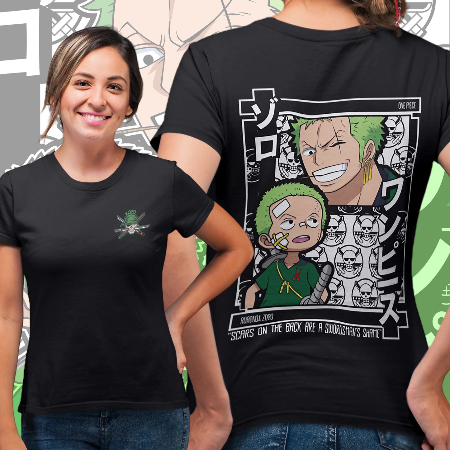 RORONOA ZORO ROUND NECK T-SHIRT - ONE PIECE