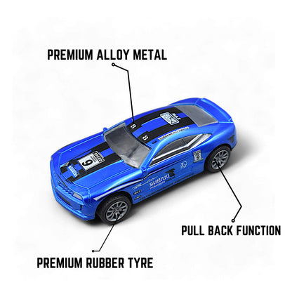 RACING CAR DIE-CAST MODEL TOY 1:36 EXCLUSIVE ALLOY METAL CAR WITH PULL BACK FUNCTION - BLUE