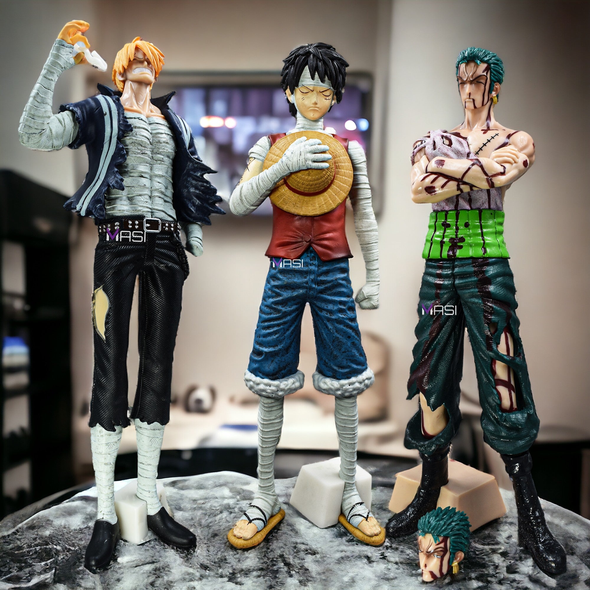 Luffy With Crew Mates Roronoa Zoro & Sanji Action Figure Pack Of 3 - O ...