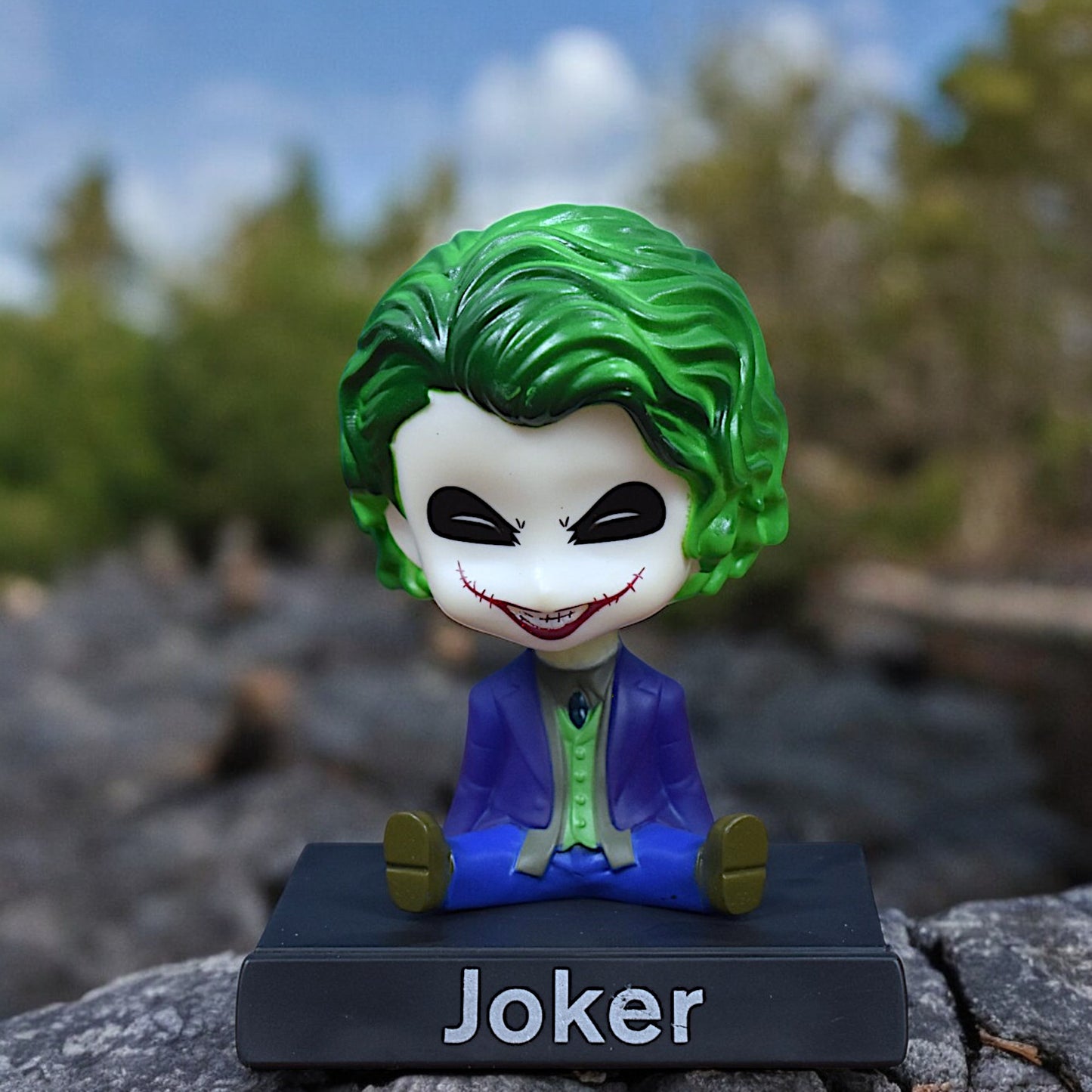 JOKER SMILING BOBBLEHEAD/MOBILE HOLDER STAND