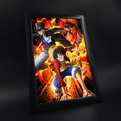 LUFFY AND HIS TWO BROTHERS ACE & SABO PHOTO FRAME (A4 SIZE) - ONE PIECE