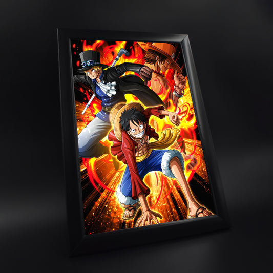 LUFFY AND HIS TWO BROTHERS ACE & SABO PHOTO FRAME (A4 SIZE) - ONE PIECE