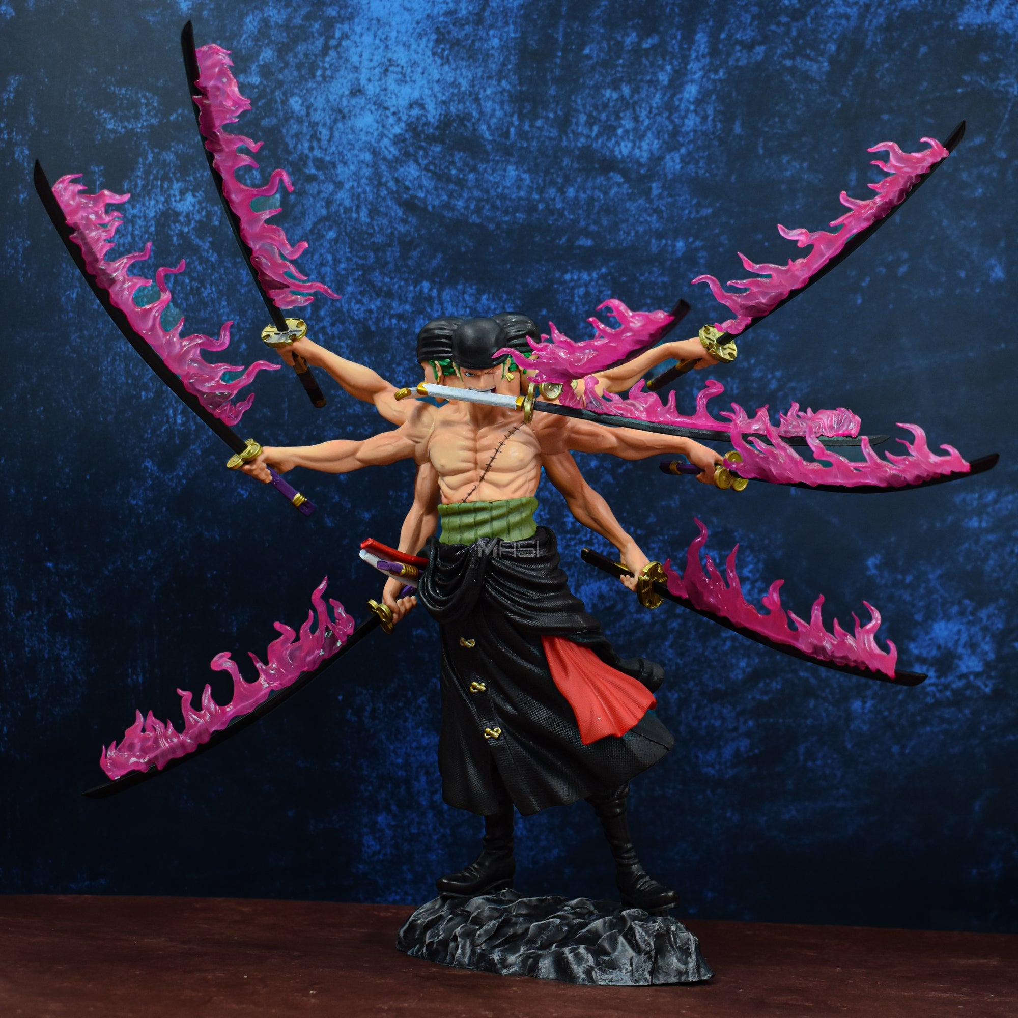 THREE HEADS SIX ARMS RORONOA ZORO SANTORYU KYUTORYU ACTION FIGURE -  ONE PIECE