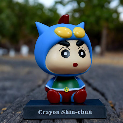 SHIN-CHAN IN ACTION KAMEN DRESS BOBBLHEAD/MOBILE HOLDER STAND