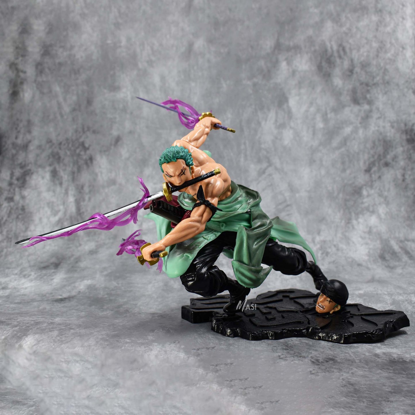 RORONOA ZORO ACTION FIGURE WITH 3 SWORDS & 2 HEADS - ONE PIECE