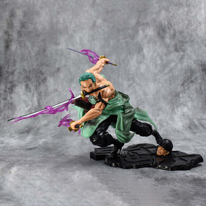 RORONOA ZORO ACTION FIGURE WITH 3 SWORDS & 2 HEADS - ONE PIECE