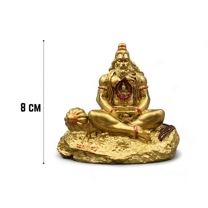 HANUMAN JI PREMIUM DETAILED MURTI/STATUE WITH SRI RAM IN HEART FOR GIFT/CAR DASHBOARD/HOME/OFFICE DECORATION (GOLDEN)