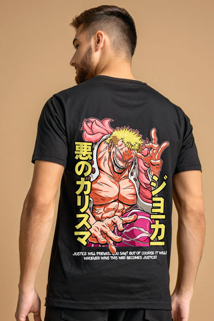 DONQUIXOTE DOFLAMINGO REGULAR SIZE ROUND NECK BLACK T-SHIRT (REGULAR SIZE) - ONE PIECE