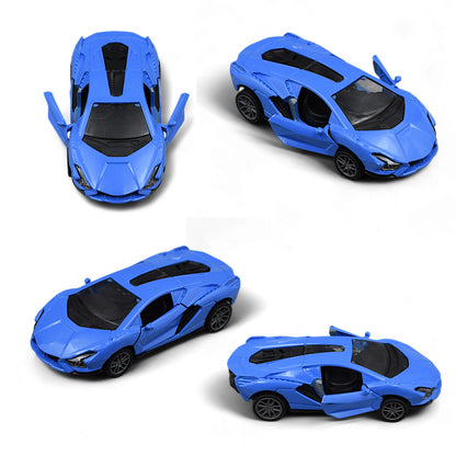 LAMBORGHINI CAR DIE-CAST MODEL TOY 1:36 EXCLUSIVE ALLOY METAL CAR WITH PULL BACK WITH OPENABLE DOORS - Blue