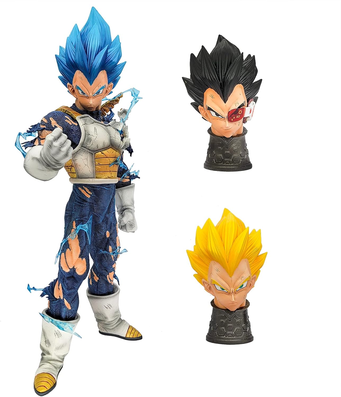 PRINCE VEGETA ICONIC ACTION FIGURE WITH 4 SWITCHABLE HEADS (45 CM HEIGHT) - DRAGON BALL Z