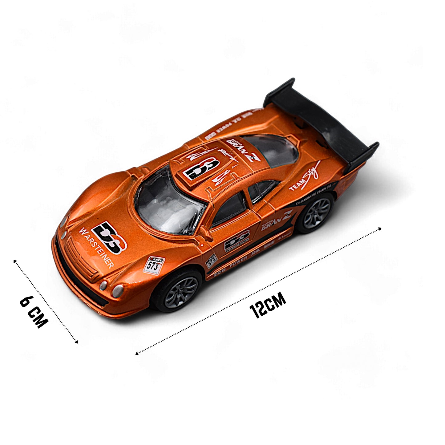 RACING CAR DIE-CAST MODEL TOY 1:36 EXCLUSIVE ALLOY METAL CAR WITH PULL BACK FUNCTION - ORANGE