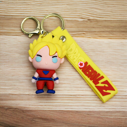 SUPER SAIYAN GOKU 3D SILICON KEYCHAIN WITH STRAP - DRAGON BALL Z