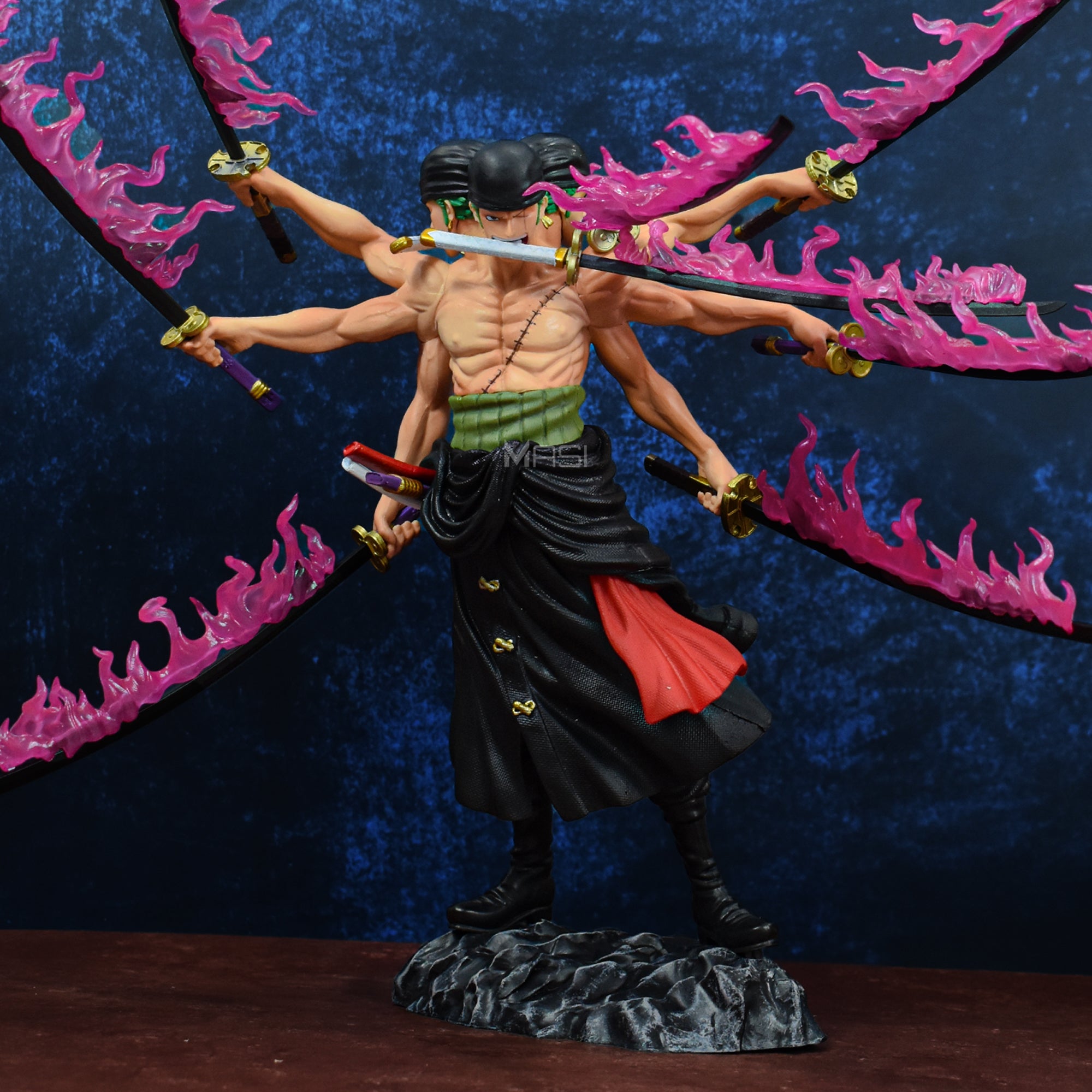 THREE HEADS SIX ARMS RORONOA ZORO SANTORYU KYUTORYU ACTION FIGURE -  ONE PIECE