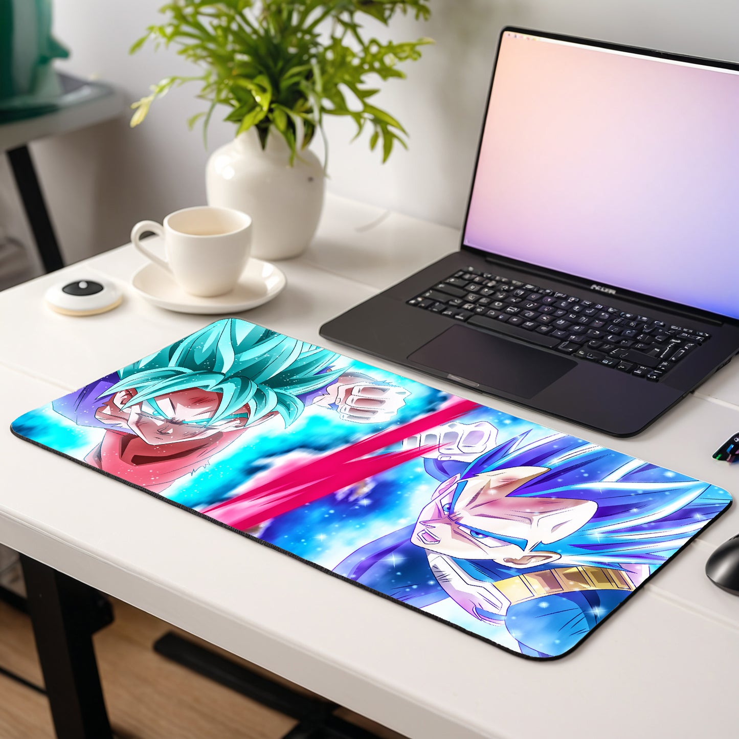 DRAGON BALL Z GOKU & VEGETA MOUSE PAD (23 x 11 INCHES) - GAMING MOUSE PAD | RUBBER BASE DESK MAT