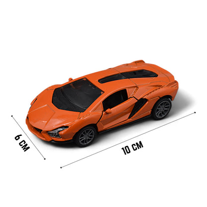 LAMBORGHINI CAR DIE-CAST MODEL TOY 1:36 EXCLUSIVE ALLOY METAL CAR WITH PULL BACK WITH OPENABLE DOORS - ORANGE