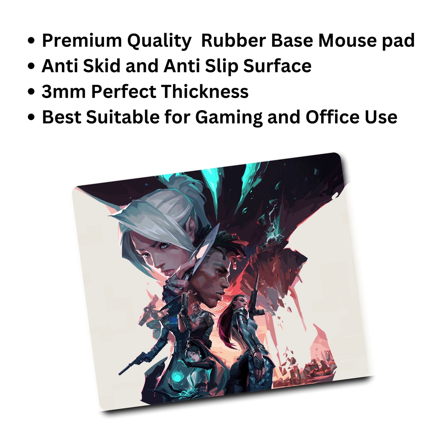 VALORANT THEME MOUSE PAD (9 X 7.5 INCHES) - GAMING MOUSE PAD