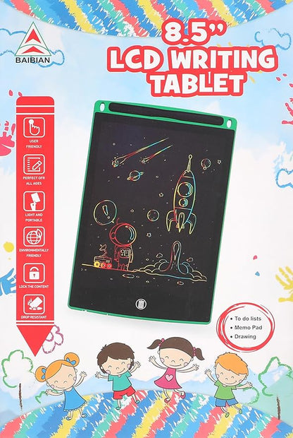 Re-Writable LCD Writing Tablet Pad with Screen 21.5cm (8.5Inch) for Drawing, Playing, Handwriting Best Birthday Gifts for Adults & Kids Girls Boys | LCD Drawing Pad with Delete Button