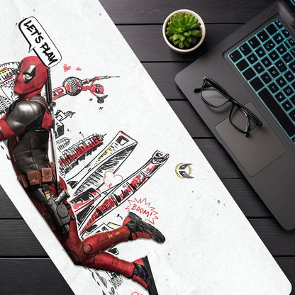 DEADPOOL MOUSE PAD (31 x 12 INCHES) - GAMING MOUSE PAD | RUBBER BASE DESK MAT