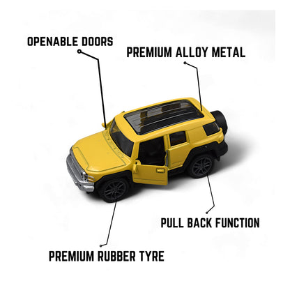 Hummer Car Die-cast Model Toy 1:36 Exclusive Alloy Metal Car with Pull Back with Openable Doors  - Yellow