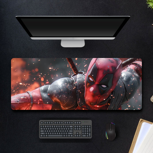 DEADPOOL MOUSE PAD (31 x 12 INCHES) - GAMING MOUSE PAD | RUBBER BASE DESK MAT