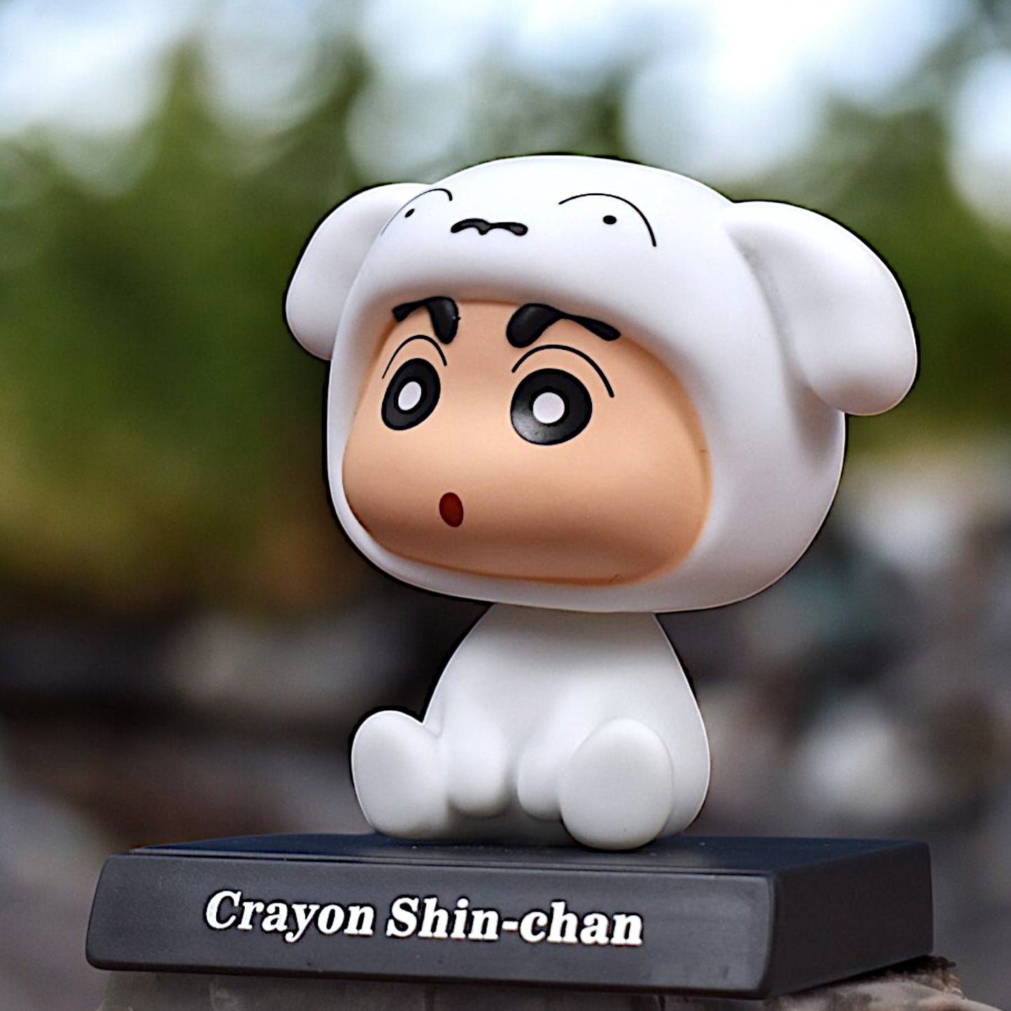 SHIN-CHAN SHIRO DOG DRESS BOBBLEHEAD/MOBILE HOLDER STAND