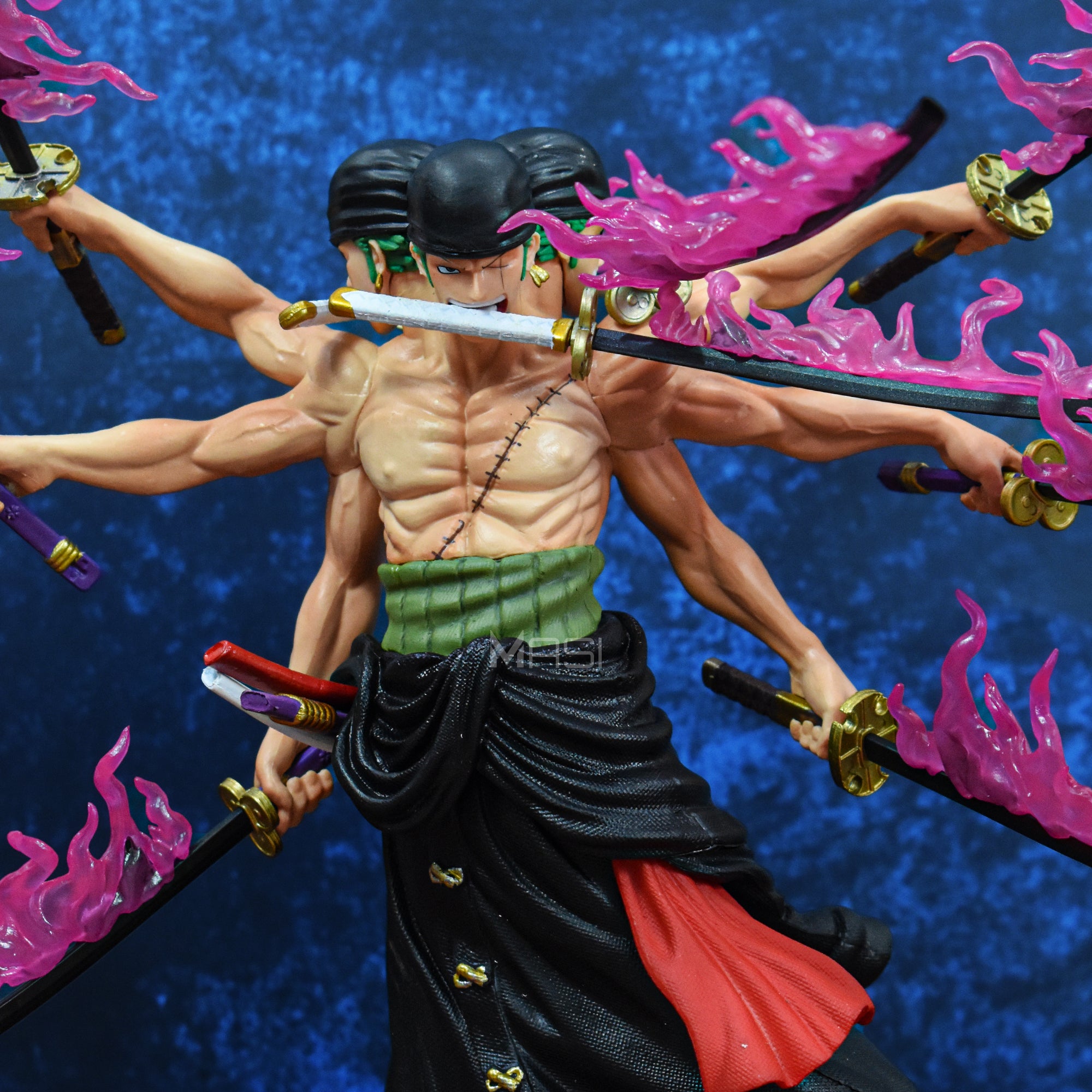 THREE HEADS SIX ARMS RORONOA ZORO SANTORYU KYUTORYU ACTION FIGURE -  ONE PIECE