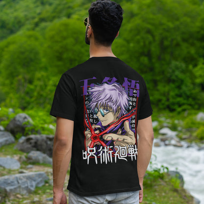 GOJO SATORU ROUND NECK PURE COTTON T-SHIRT - JUJUTSU KAISEN