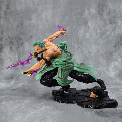 RORONOA ZORO ACTION FIGURE WITH 3 SWORDS & 2 HEADS - ONE PIECE