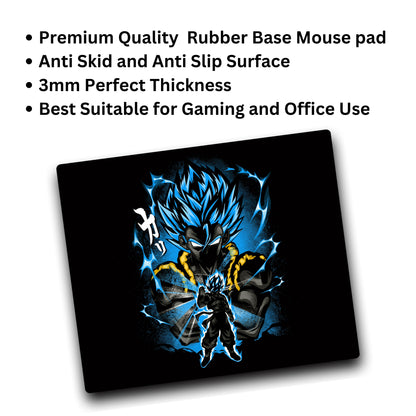 SSJ BLUE GOGETA MOUSE PAD (9 X 7.5 INCHES) - GAMING AND OFFICIE MOUSE PAD