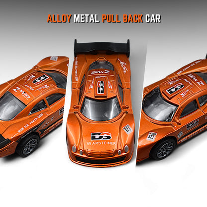 RACING CAR DIE-CAST MODEL TOY 1:36 EXCLUSIVE ALLOY METAL CAR WITH PULL BACK FUNCTION - ORANGE