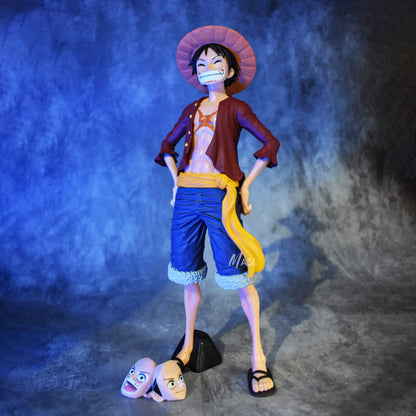 MONKEY D. LUFFY ACTION FIGURE WITH 3 REPLACEABLE HEADS (25 CM HEIGHT) - ONE PIECE