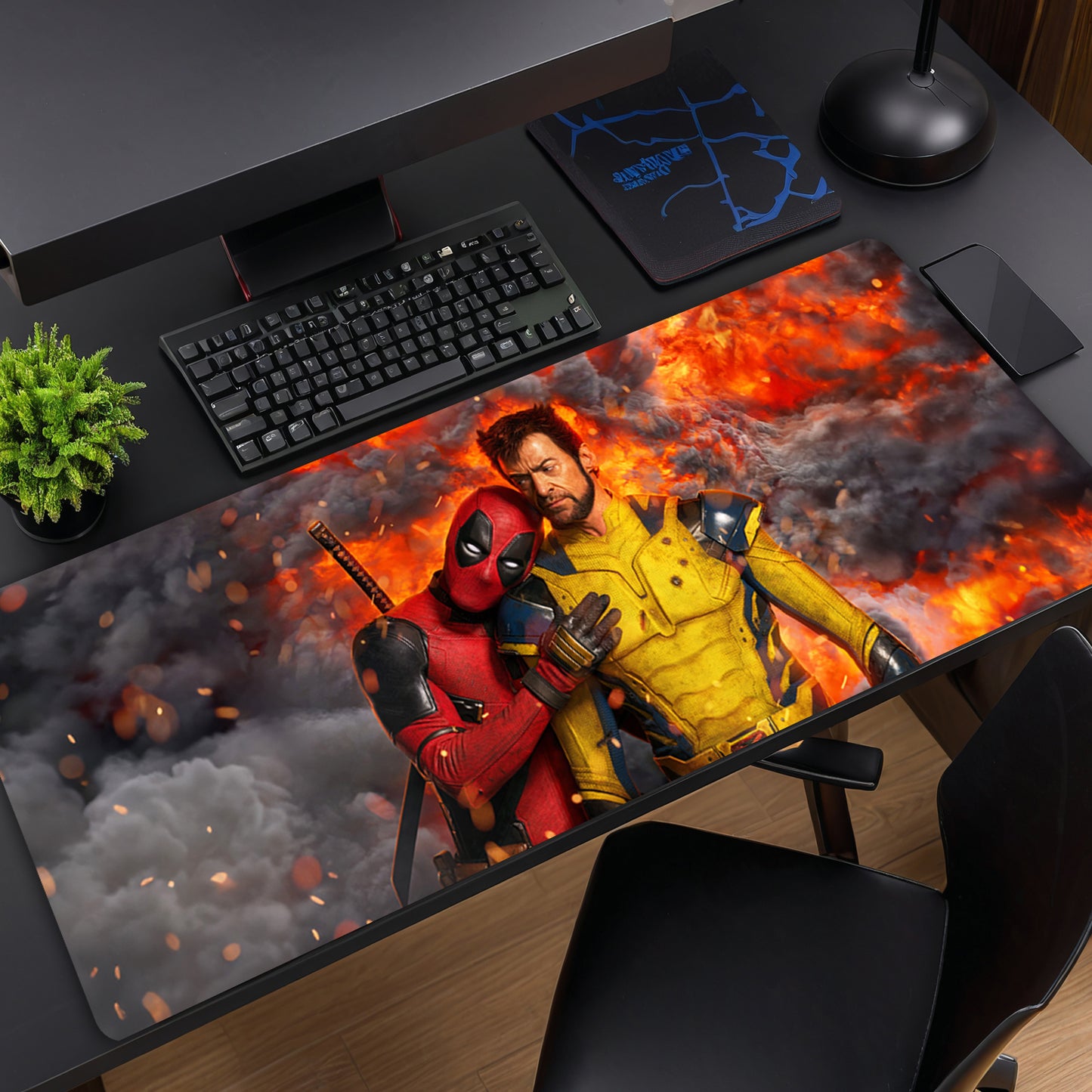 DEADPOOL & WOLVERINE MOUSE PAD (31 x 12 INCHES) - GAMING MOUSE PAD | RUBBER BASE DESK MAT