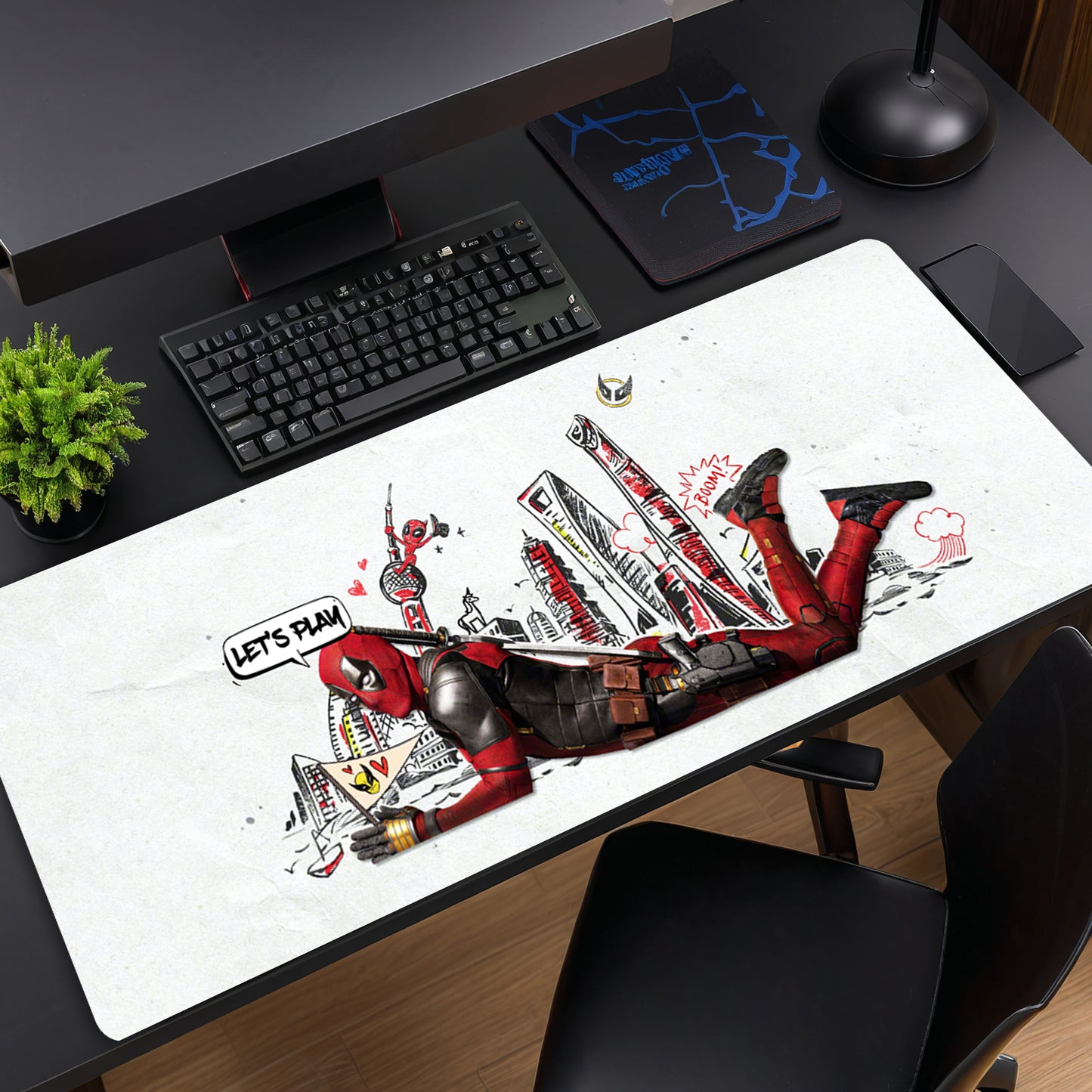 DEADPOOL MOUSE PAD (31 x 12 INCHES) - GAMING MOUSE PAD | RUBBER BASE DESK MAT