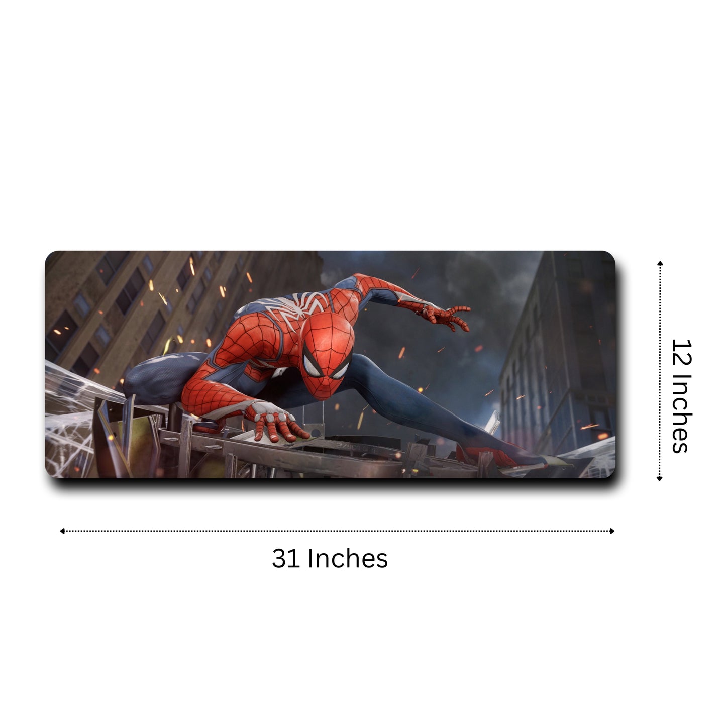 SPIDERMAN MOUSE PAD (31 x 12 INCHES) - GAMING MOUSE PAD | RUBBER BASE DESK MAT