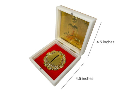 Divine Gold Swami Mahavir Idol With Charan Paduka – Pocket Temple & Gifting Essential