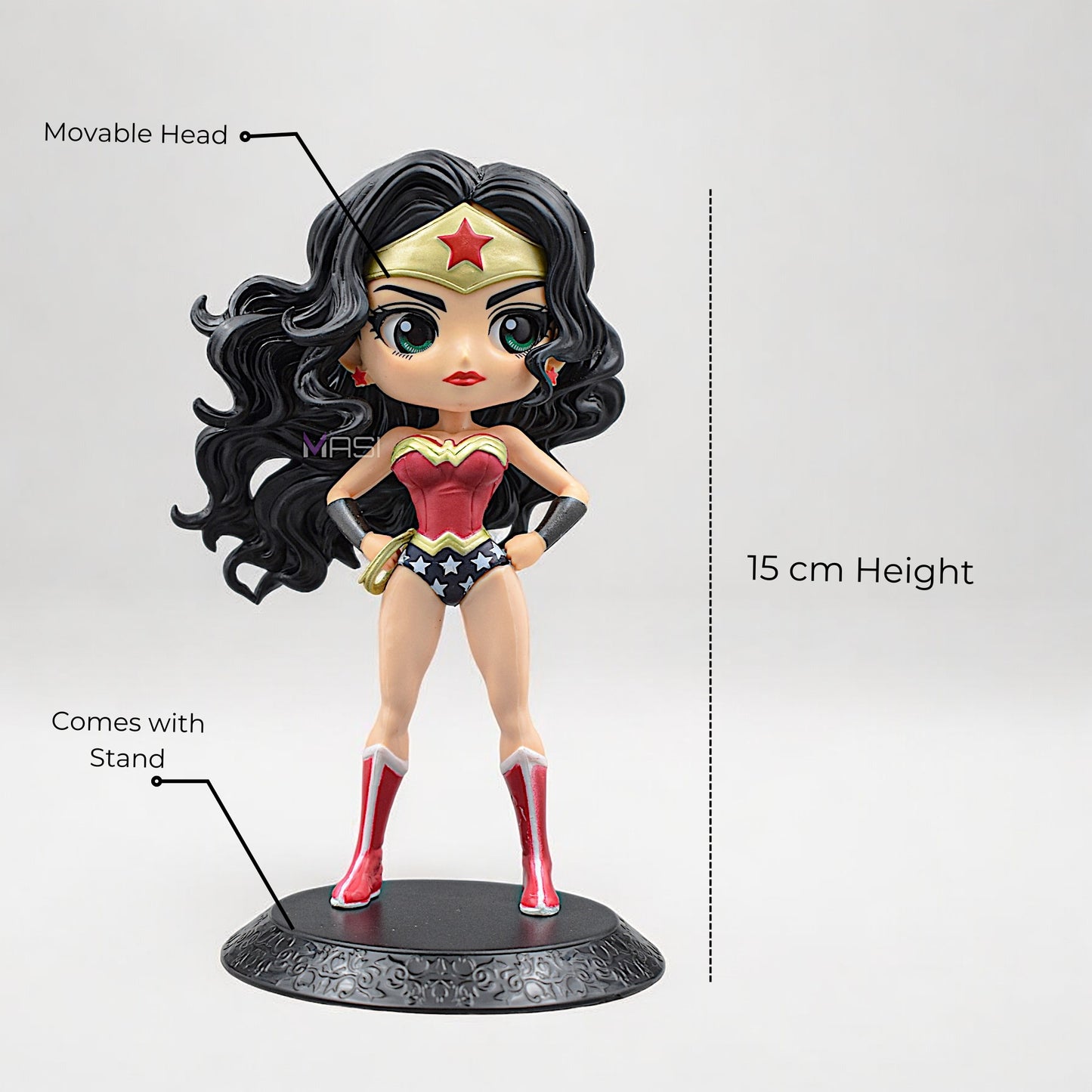 WONDER WOMAN Q STYLE ACTION FIGURE WITH STAND (16 CM HEIGHT)