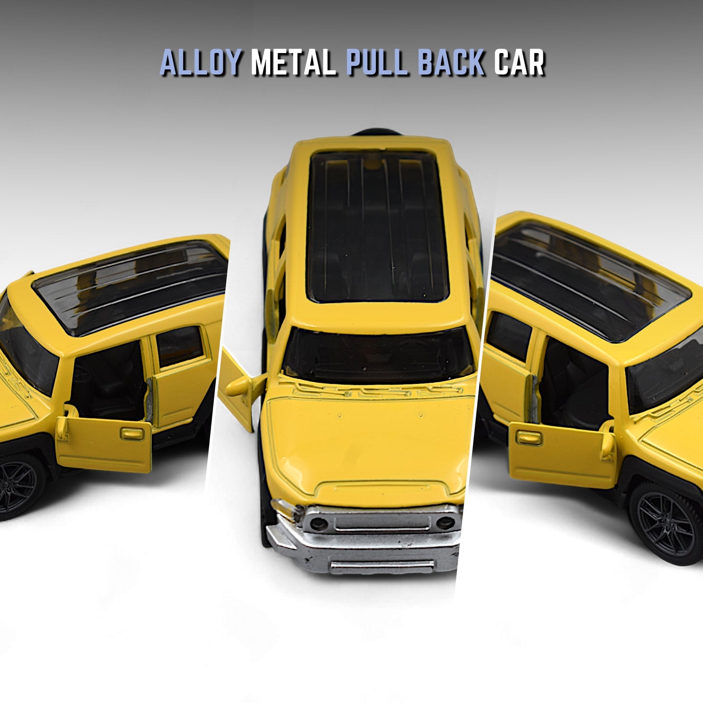 Hummer Car Die-cast Model Toy 1:36 Exclusive Alloy Metal Car with Pull Back with Openable Doors  - Yellow