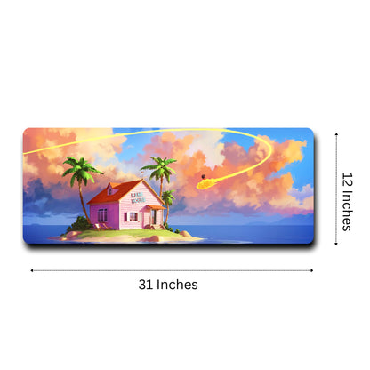 DRAGON BALL Z KAME HOUSE MOUSE PAD (31 x 12 INCHES) - GAMING MOUSE PAD | RUBBER BASE DESK MAT