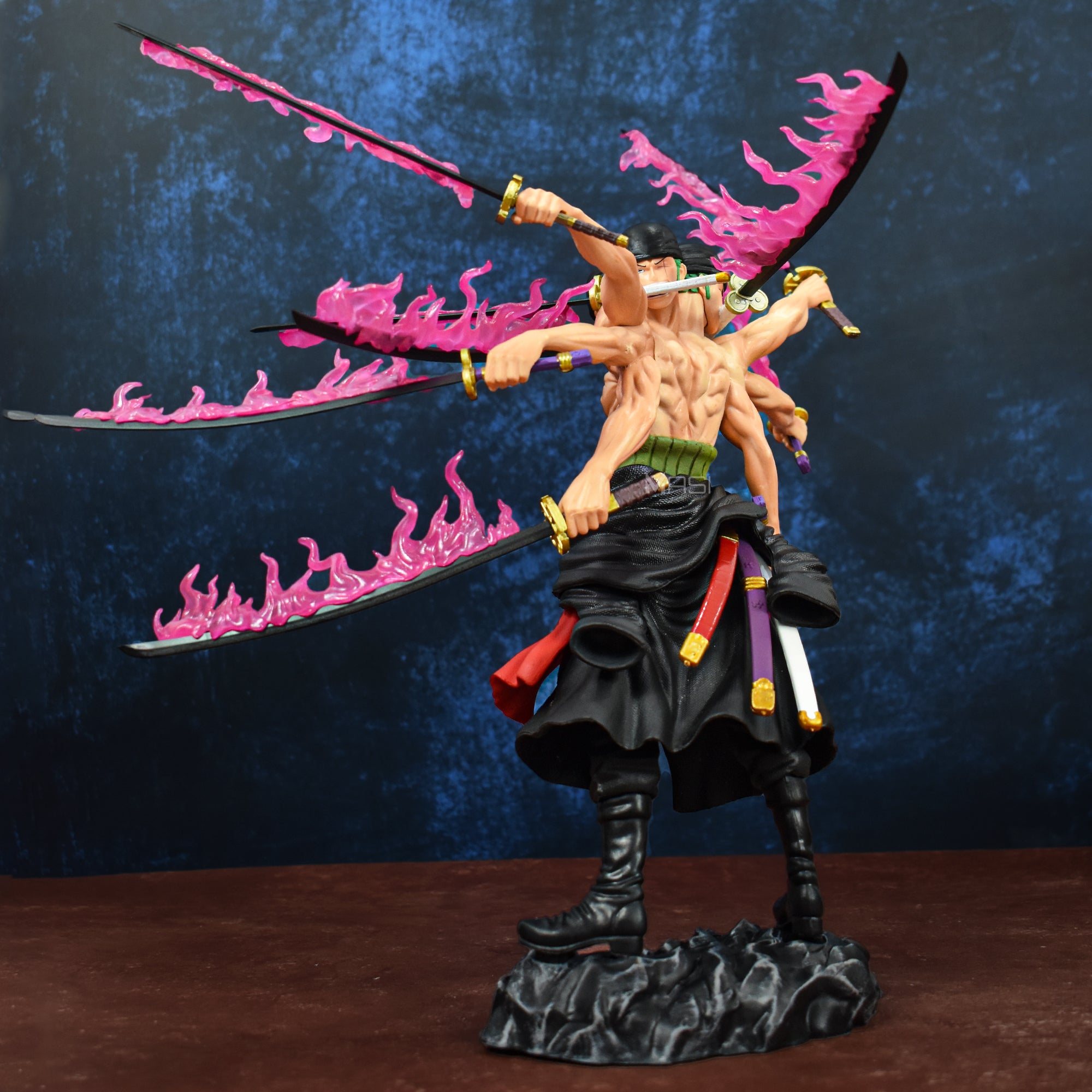 THREE HEADS SIX ARMS RORONOA ZORO SANTORYU KYUTORYU ACTION FIGURE -  ONE PIECE