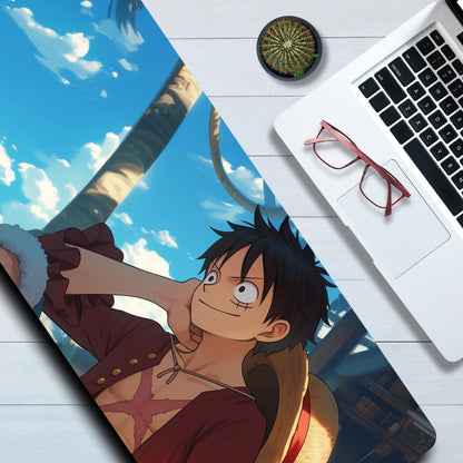 ONE PIECE MONKEY D. LUFFY MOUSE PAD (31 x 12 INCHES) - GAMING MOUSE PAD | RUBBER BASE DESK MAT