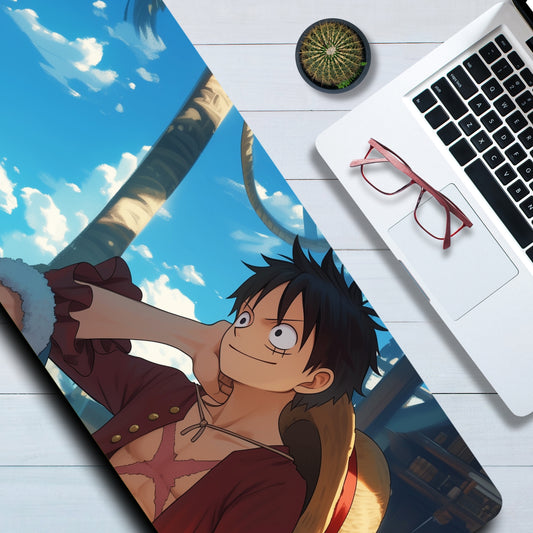 ONE PIECE MONKEY D. LUFFY MOUSE PAD (31 x 12 INCHES) - GAMING MOUSE PAD | RUBBER BASE DESK MAT