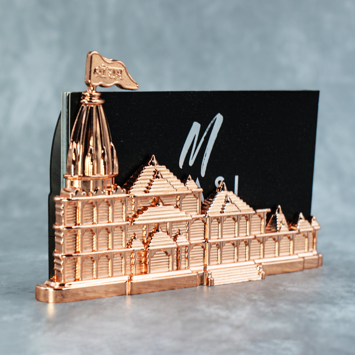 Ayodhya Ram Mandir Replica Card Holder (Heavy Metal)