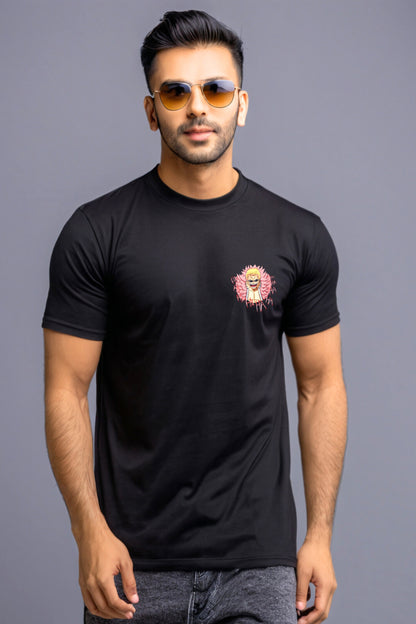 DONQUIXOTE DOFLAMINGO REGULAR SIZE ROUND NECK BLACK T-SHIRT (REGULAR SIZE) - ONE PIECE