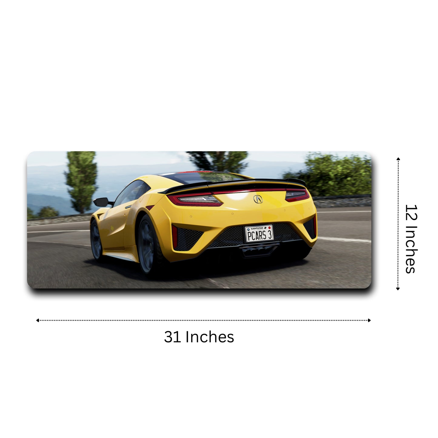 CAR THEME MOUSE PAD (31 x 12 INCHES) - GAMING MOUSE PAD | RUBBER BASE DESK MAT