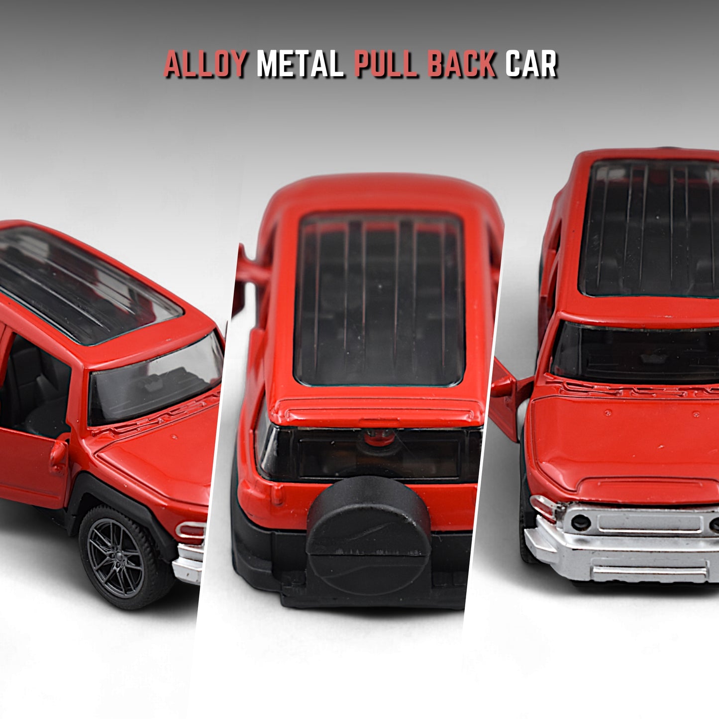 Hummer Car Die-cast Model Toy 1:36 Exclusive Alloy Metal Car with Pull Back with Openable Doors  - Red