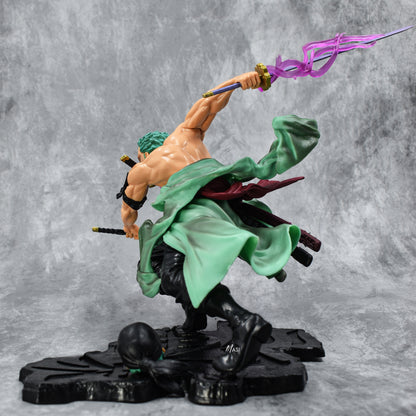 RORONOA ZORO ACTION FIGURE WITH 3 SWORDS & 2 HEADS - ONE PIECE